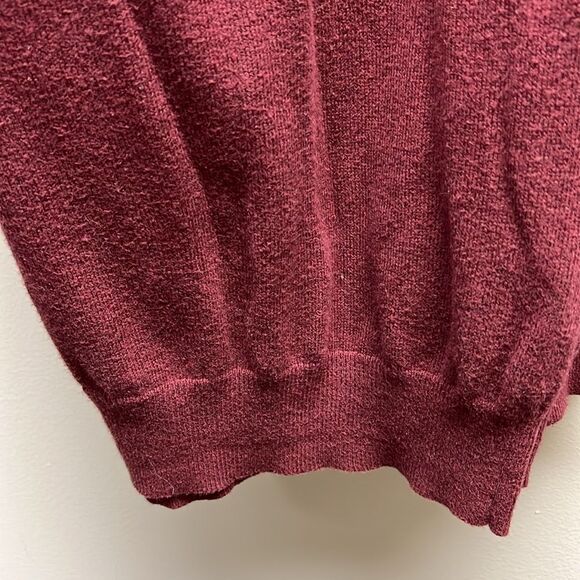 XL - Men's Cashmere Sweater - Jos A Banks - Maroon Tan Accent - Picture 6 of 7